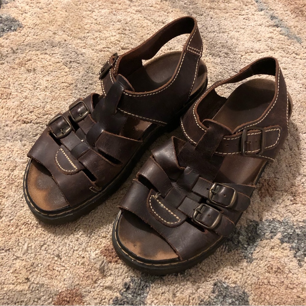 VINTAGE NC CLUB Y2K Leather Strap Chunky Sandal 90’s